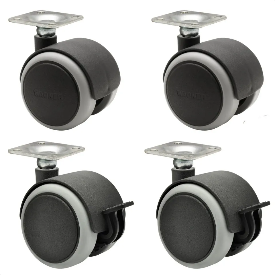 Wagner Soft ruote mobili doppie 50 mm set 4 pezzi con freni
