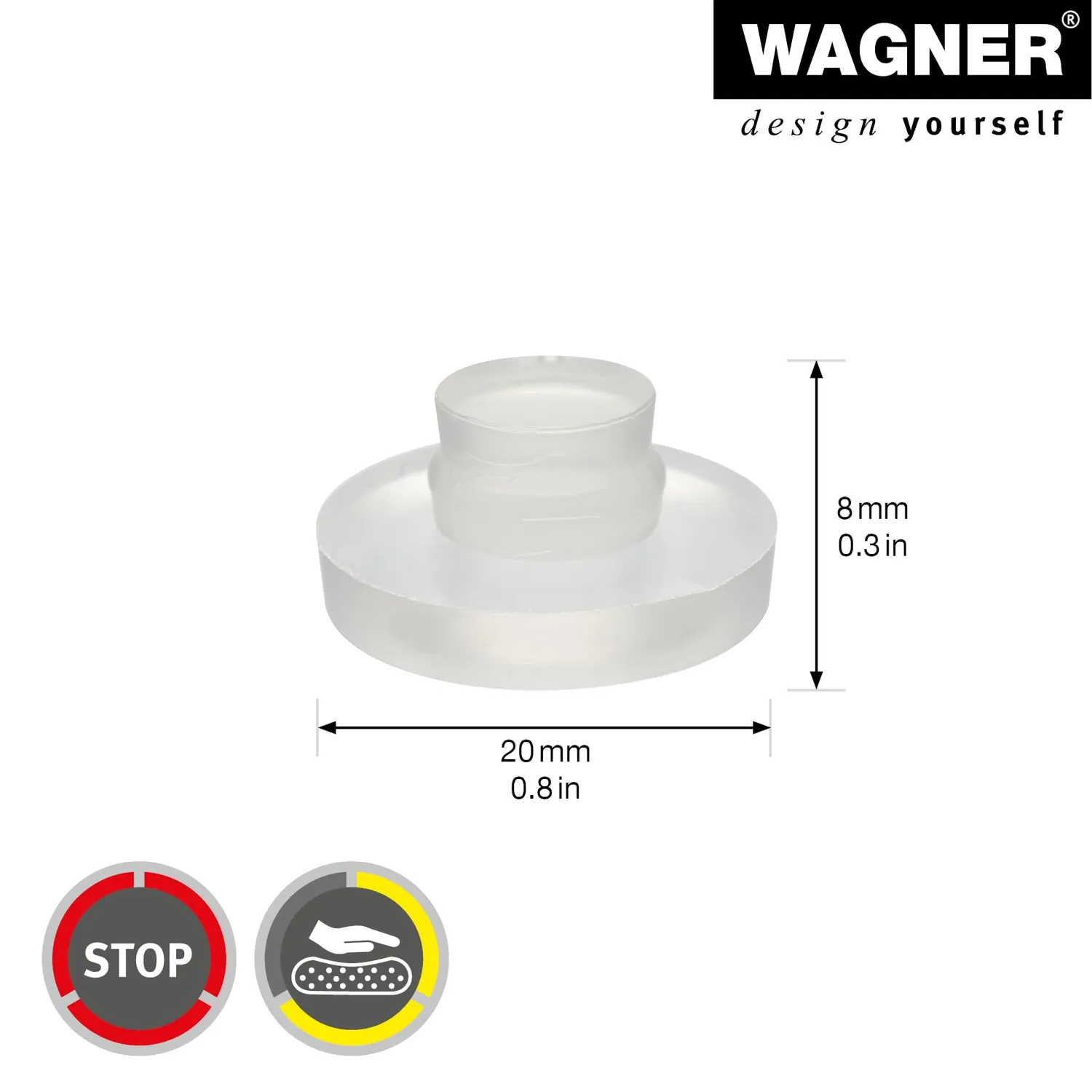 Wagner 15221599 gommini elastici trasparenti 20 mm 4 pezzi