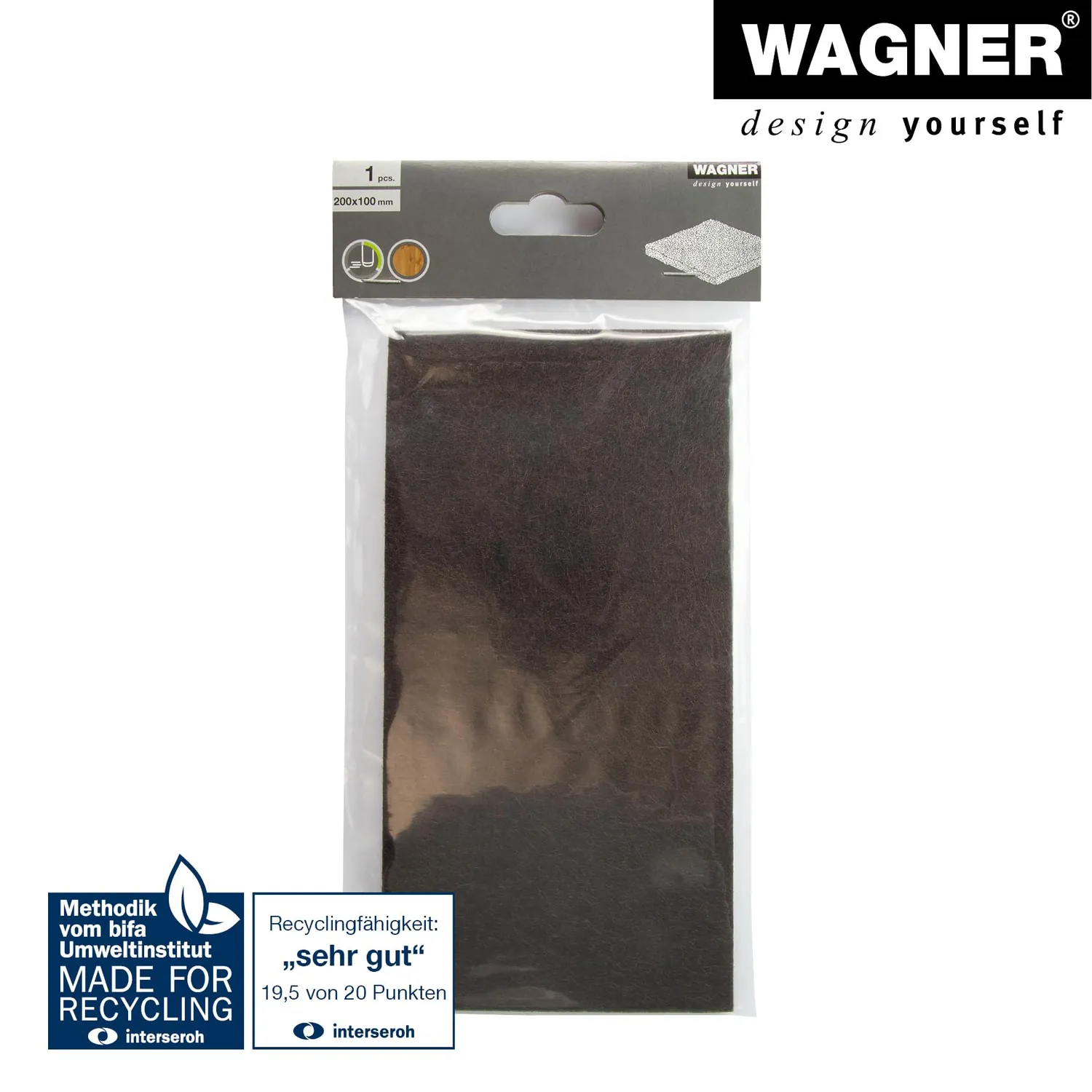 Wagner 15175299 EH 1752 foglio feltro adesivo marrone 100x200 mm