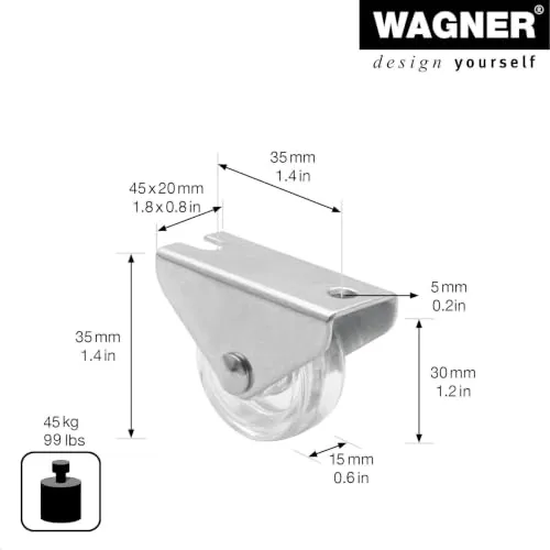 Wagner Design RO 0556 rotella fissa trasparente 30 mm 1 pz