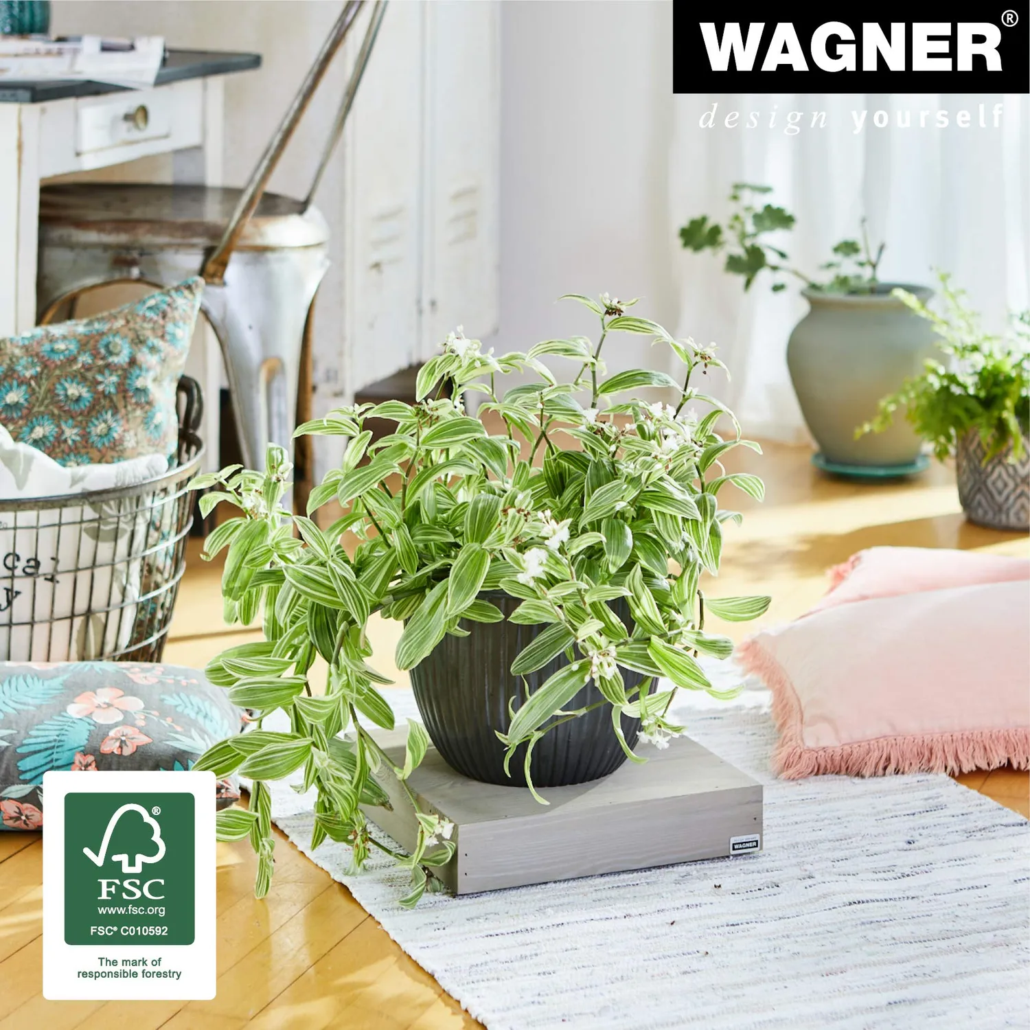 Wagner Vintage 20006201 carrello per piante 30x30 tortora legno