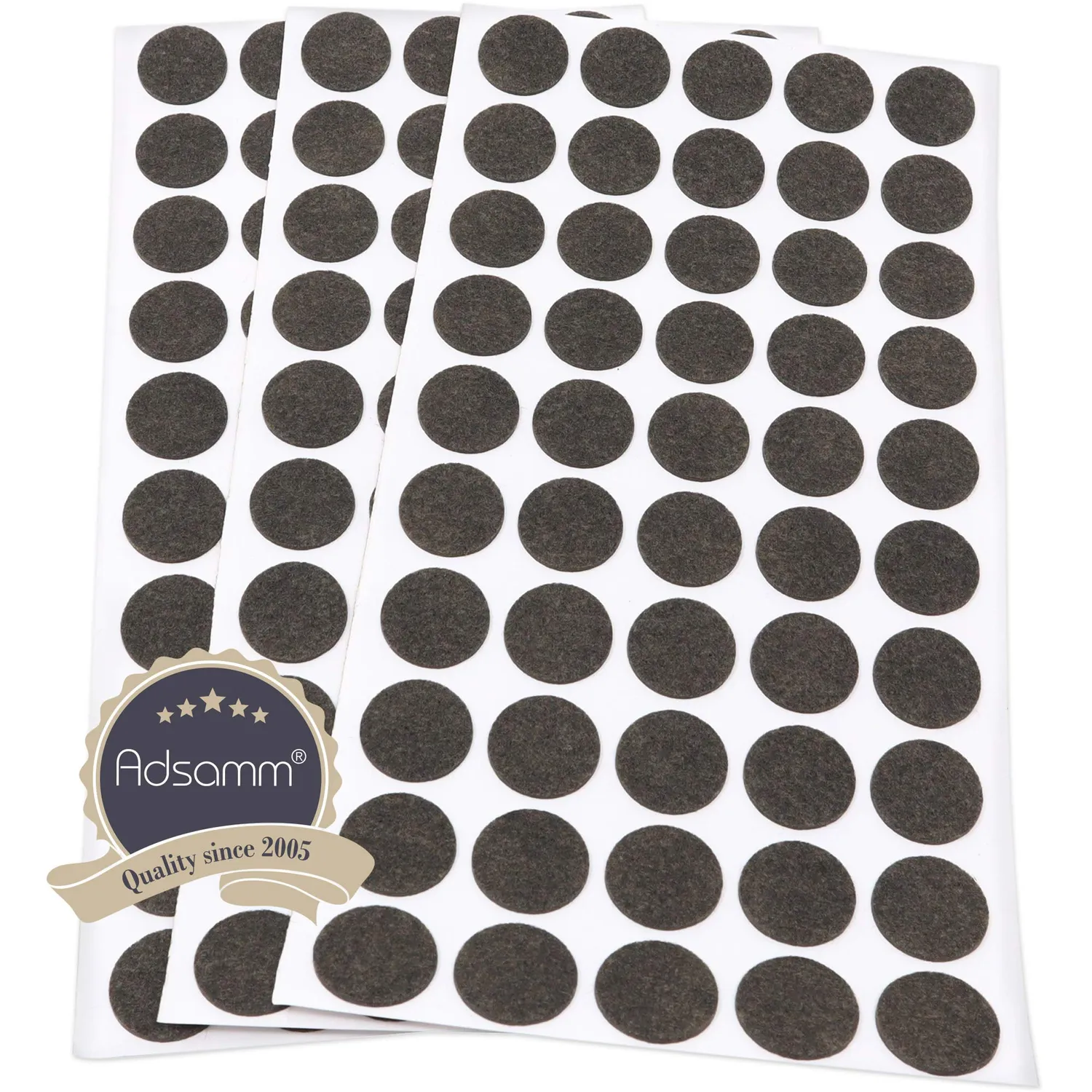 Adsamm 20x20 mm feltrini autoadesivi marrone 150 pezzi ultrasottili