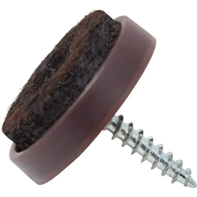Adsamm 24 mm feltrini con vite 100 pz marroni tondi feltro