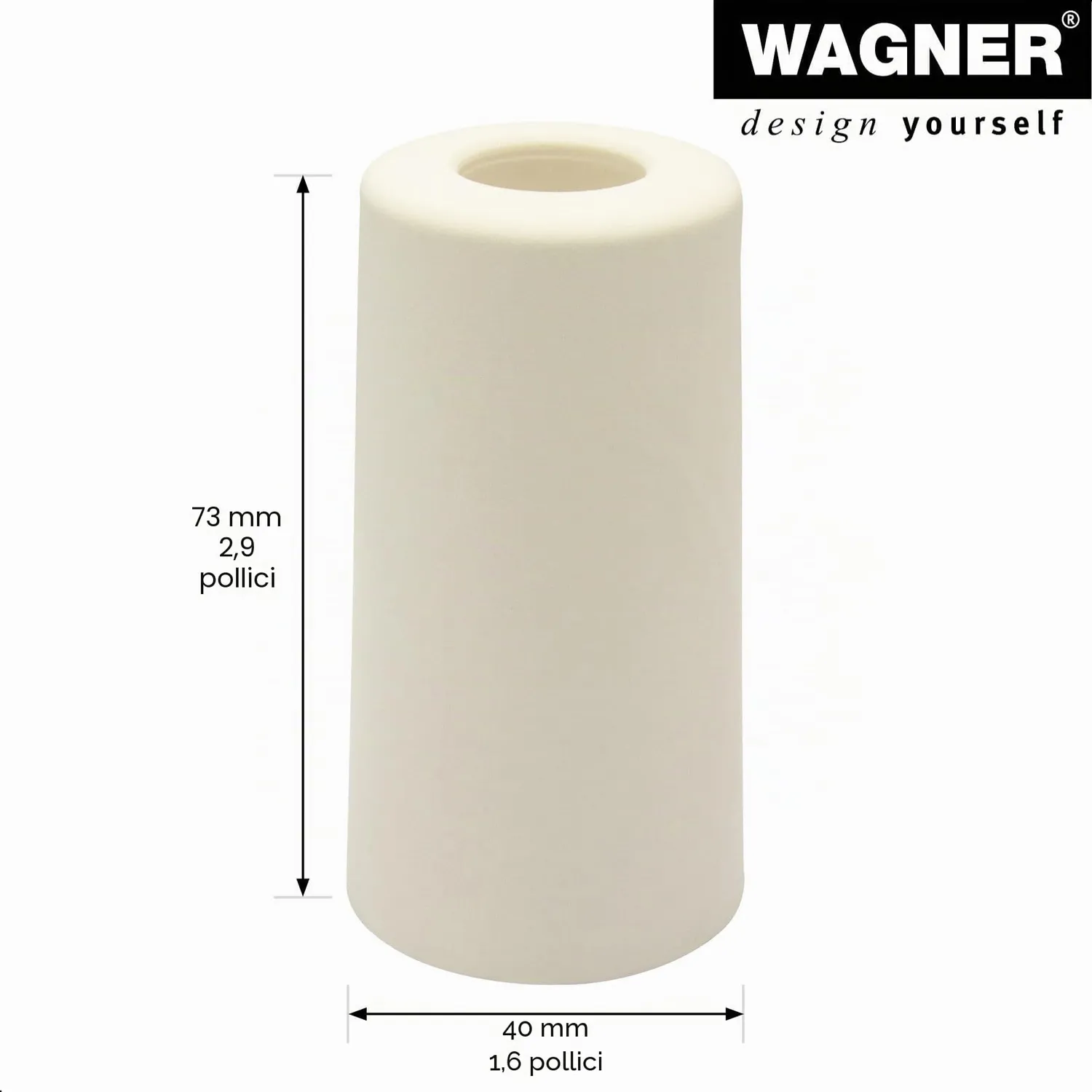 WAGNER VULKANO BIG Ø40x73 fermaporta bianco gomma 1 pezzo
