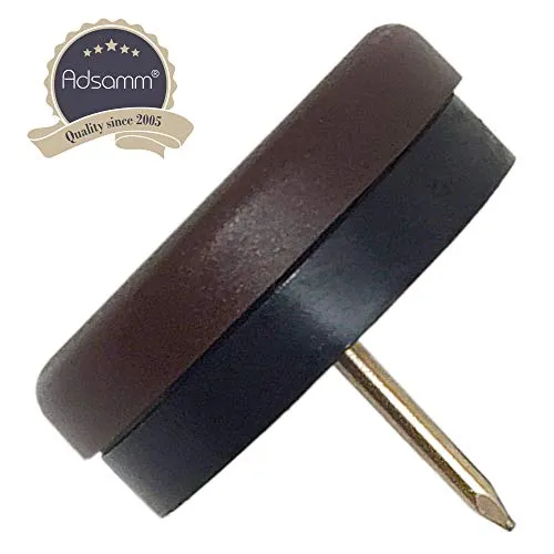 Adsamm pattini plastica con chiodo 30 mm marroni 100 pezzi scorrevoli