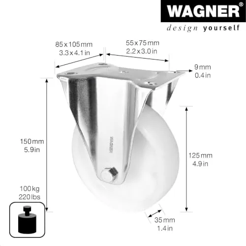 Wagner 04852501 RO 8525 rullo fisso bianco 125 mm 1 pz