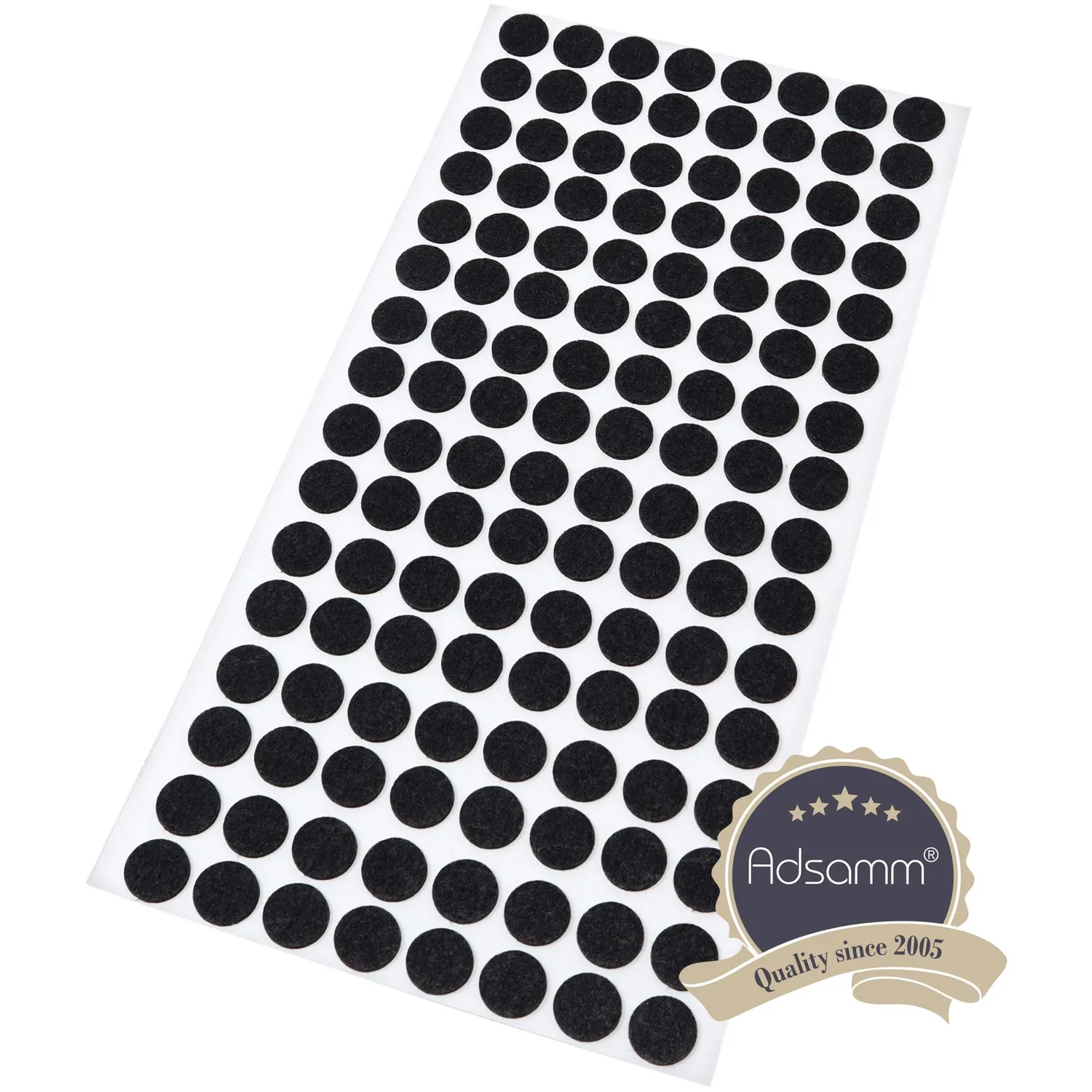 Adsamm Feltrini Autoadesivi Ø12 mm Neri 128 Pezzi Sottili