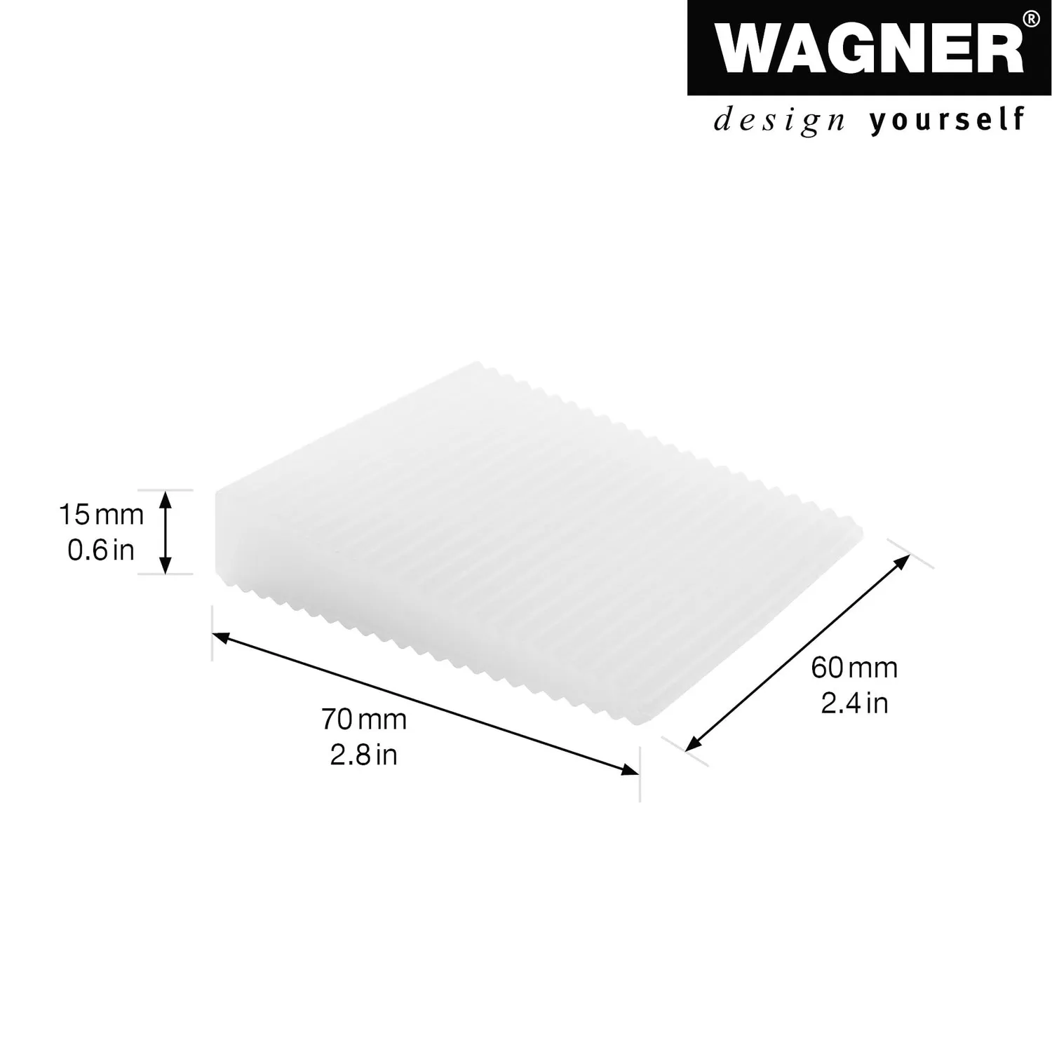 Wagner Coneo cuneo fermaporta gomma 70x60x15 mm 2 pezzi