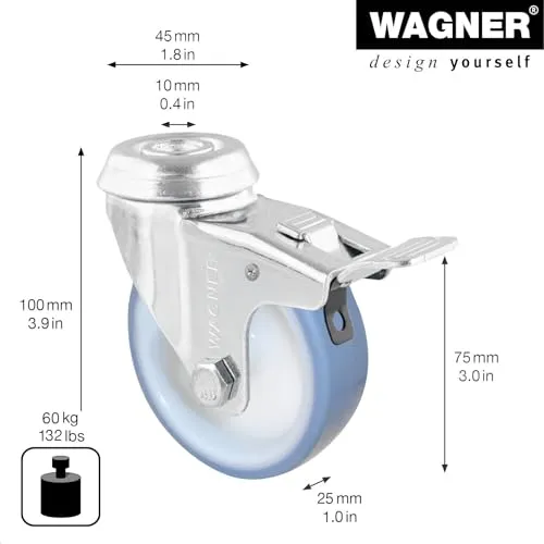 Wagner 23377501 rotella con freno Ø 75 mm portata 60 kg