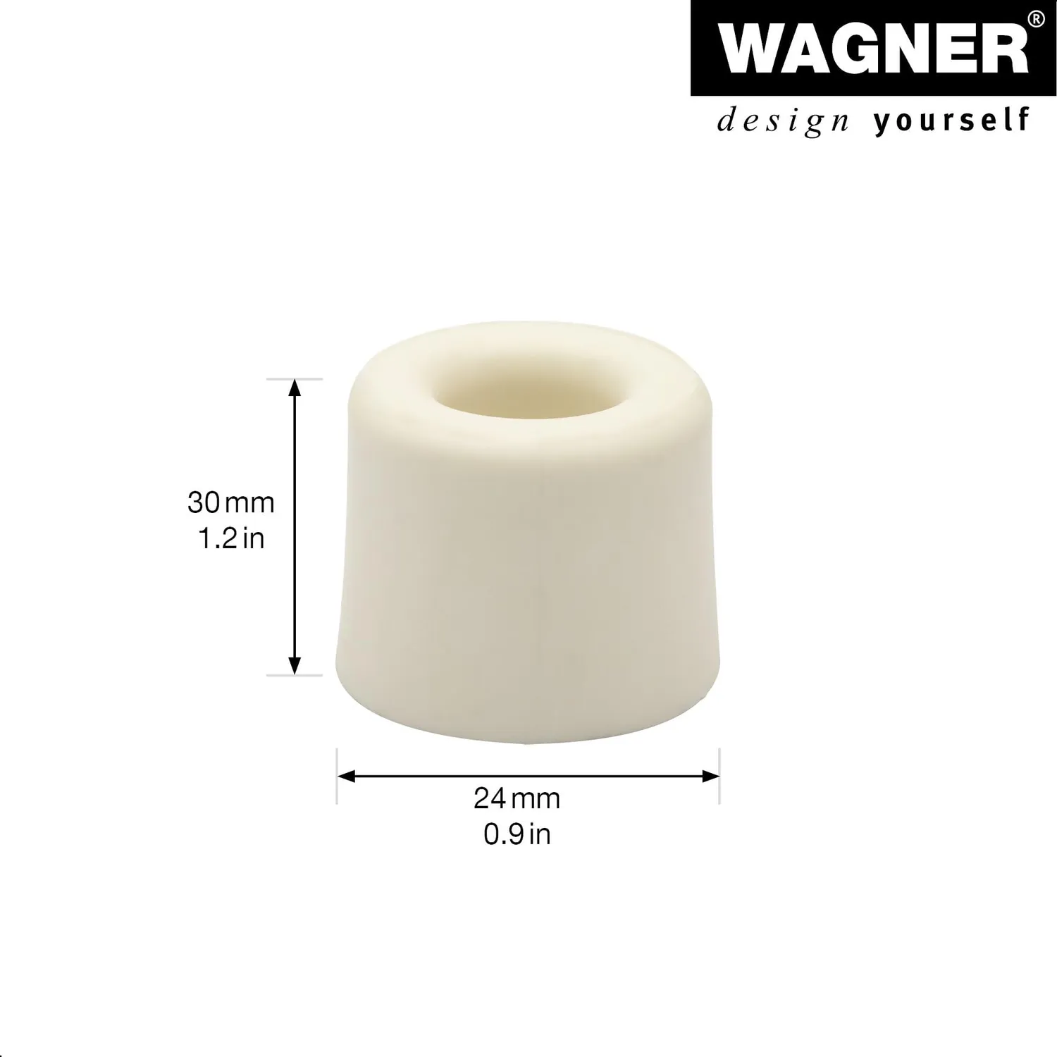 Wagner Vulkano Small 15205321 fermaporta Ø30x24 bianco