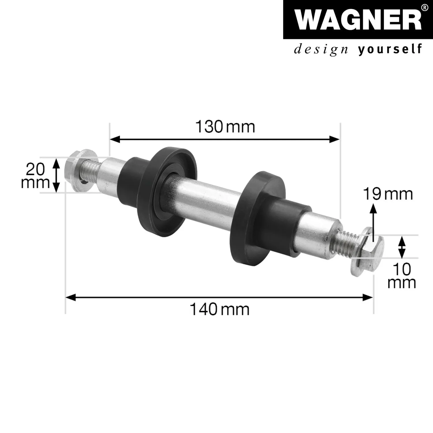 Wagner RO 0446 kit asse prof. 20x130 mm vite M10x142 mm