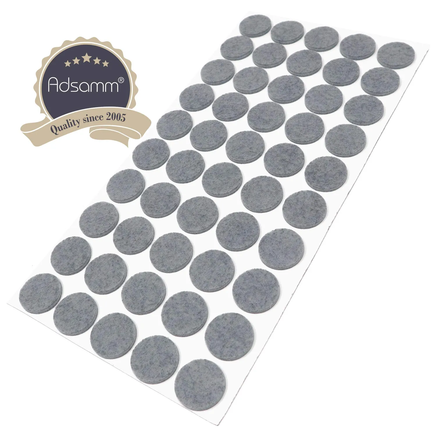 Adsamm Feltrini Autoadesivi Tondi 22 mm Grigi 50 Pezzi Silenziosi