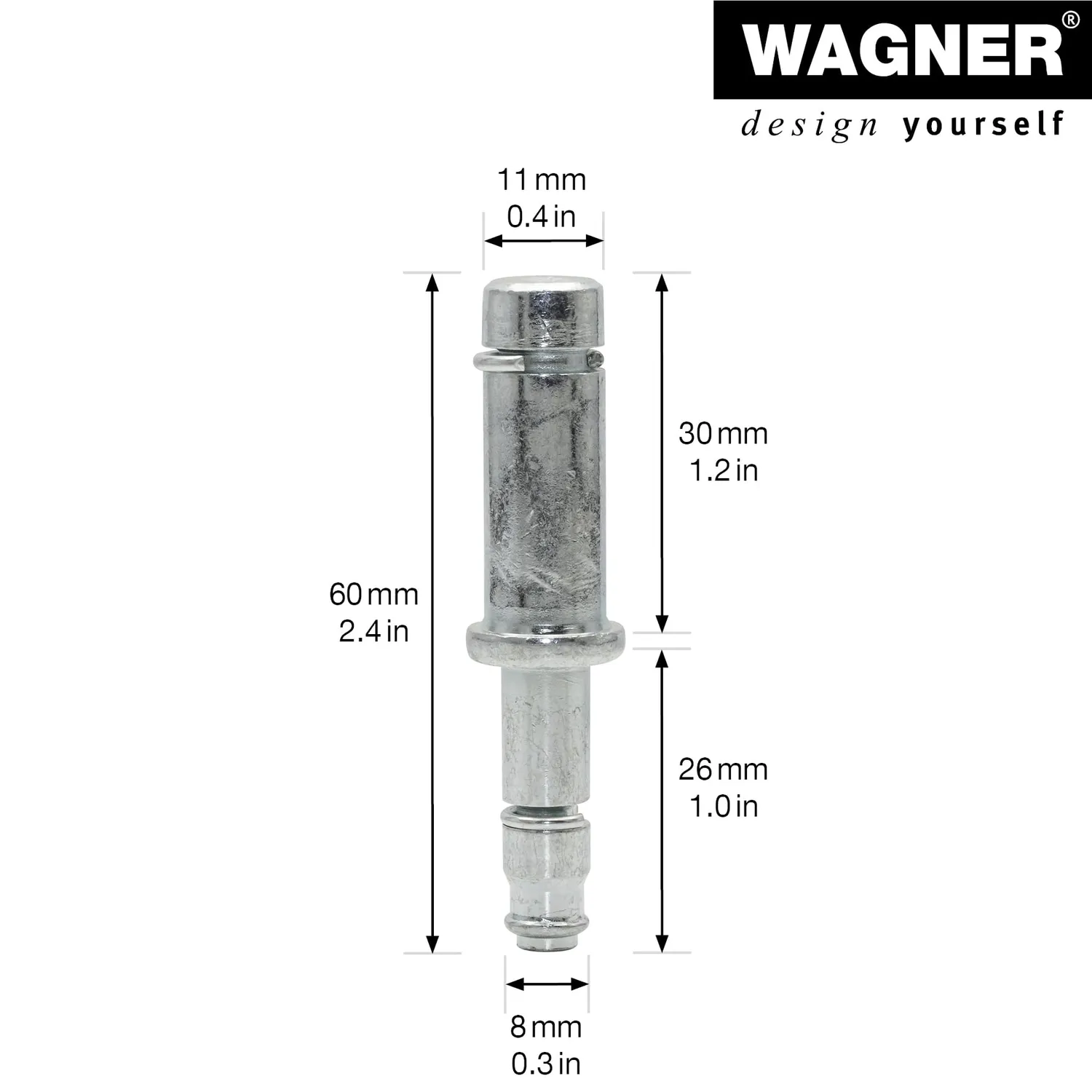 WAGNER RO 0095 perno riduttore Ø11/8 mm 2 pezzi acciaio