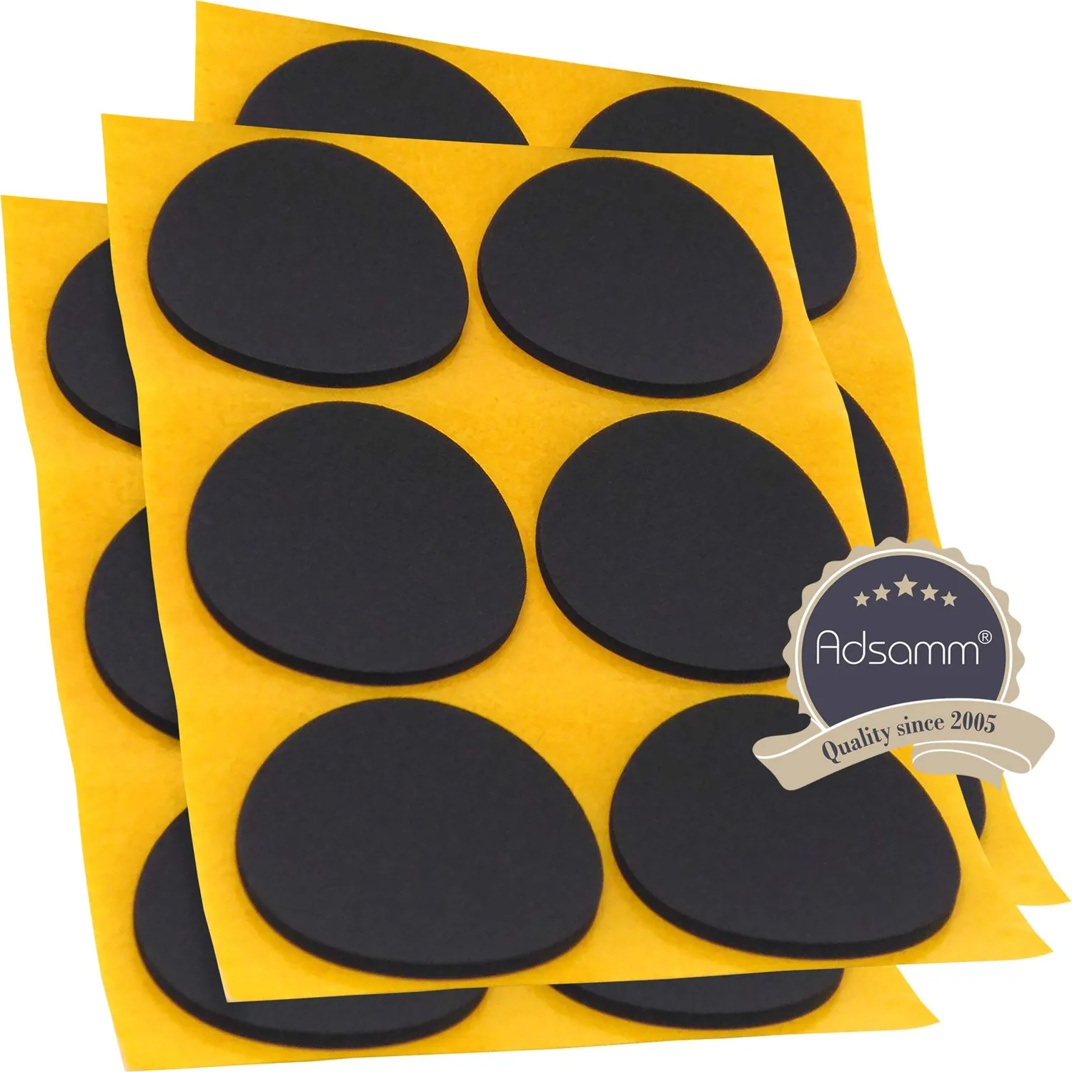 Adsamm Quality Antiscivolo Ø70 mm Neri 18 Pezzi Gomma 2,5 mm