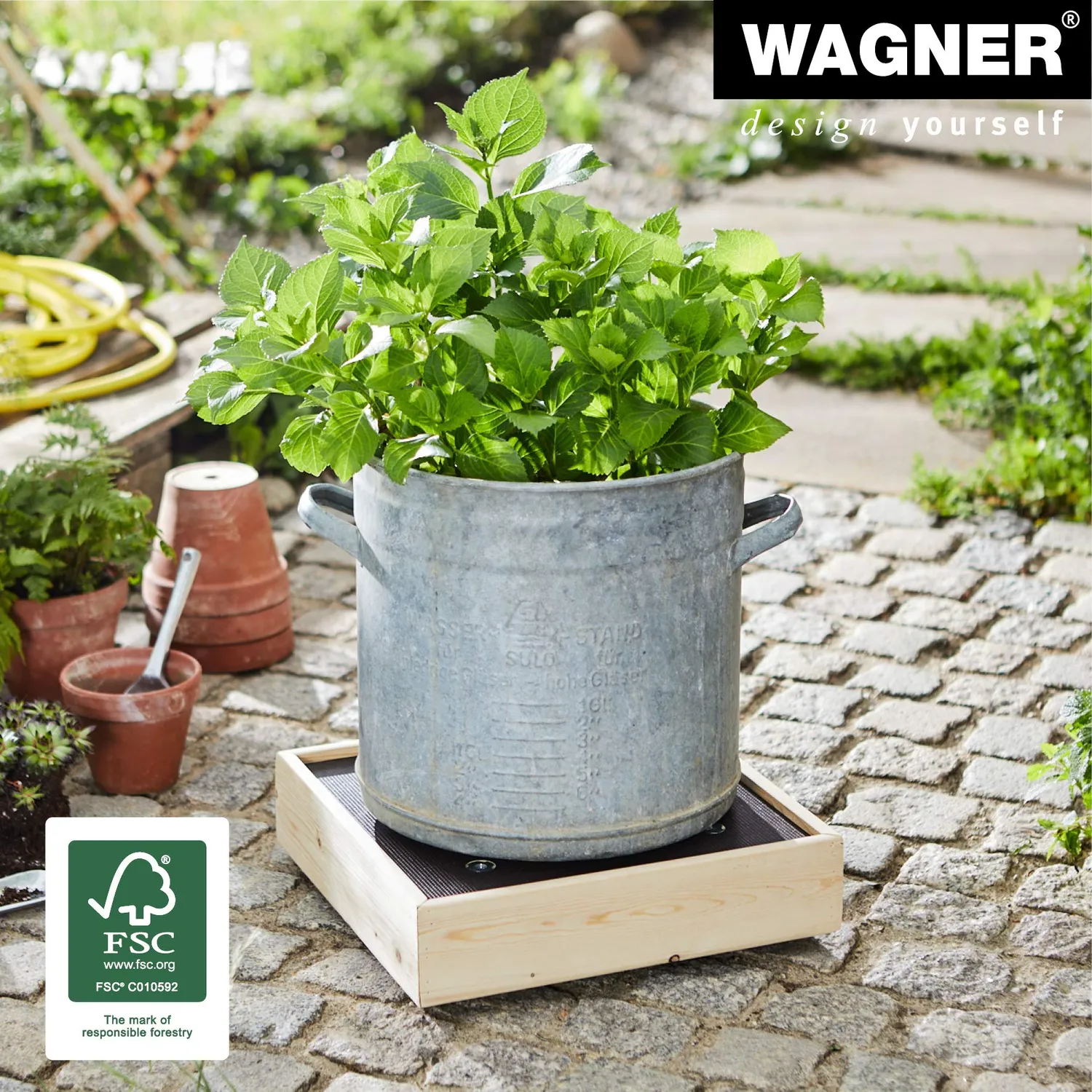 Wagner Maxigrip Carrello Piante 38 cm Legno 200 kg