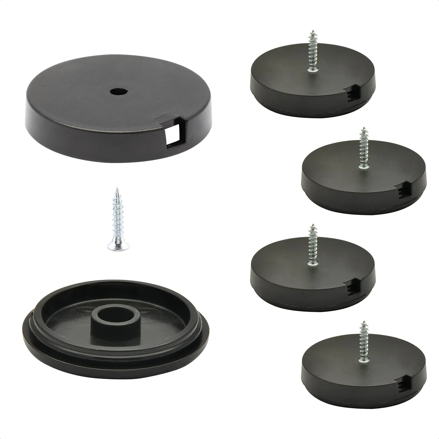Wagner QuickClick pattini plastica 50 mm neri 4 pezzi
