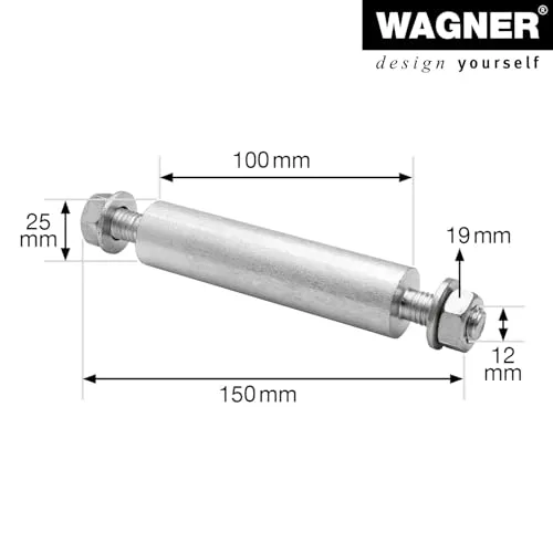 Wagner RO 0445 kit asse prof. 25x100 mm vite M12x150 mm