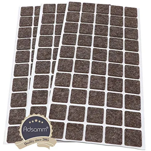 Adsamm Quality 20x20 mm feltrini autoadesivi 150 pezzi marrone