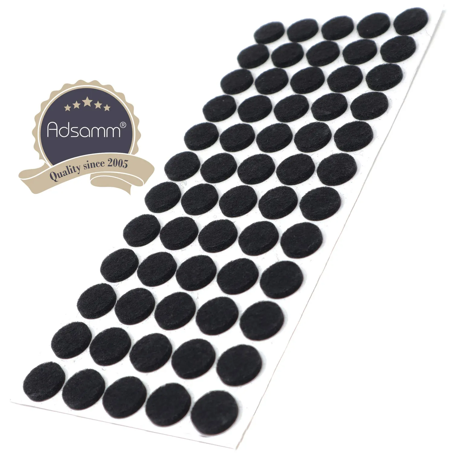 Adsamm Feltrini Autoadesivi Ø 14 mm Nero 60 Pezzi 3,5 mm