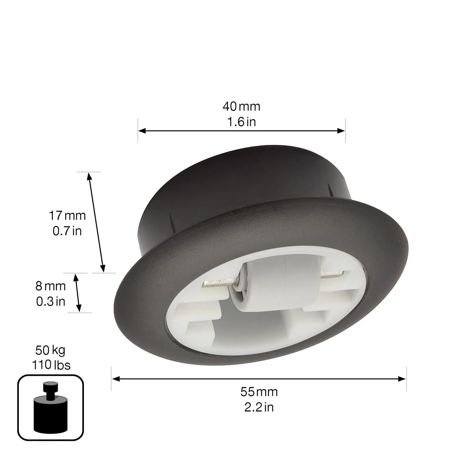 Wagner Roller Mini Soft rotelle incasso 2 pezzi 50 kg