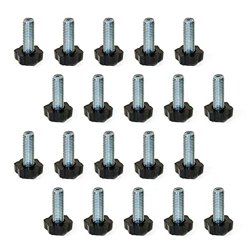 Emuca 2020605 piedino regolabile M8x30 20 pezzi nero
