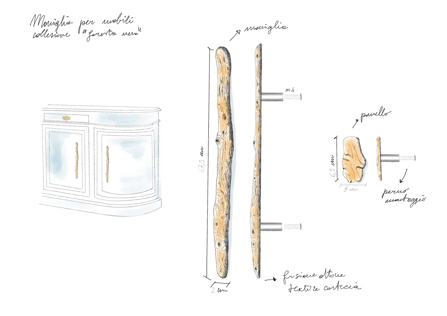 NIVA Design Foresta Nera Sambuco pomello corteccia
