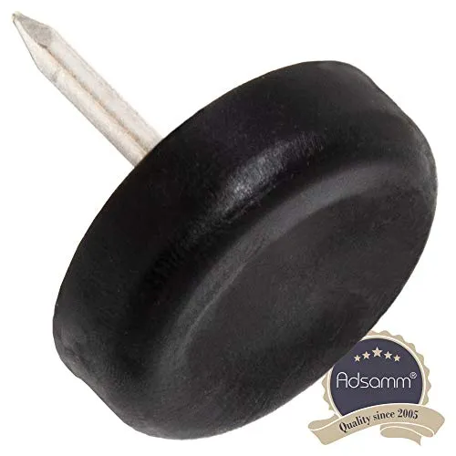 Adsamm PG-N-BL-20-100 pattini plastica con chiodo neri 20mm 100pz