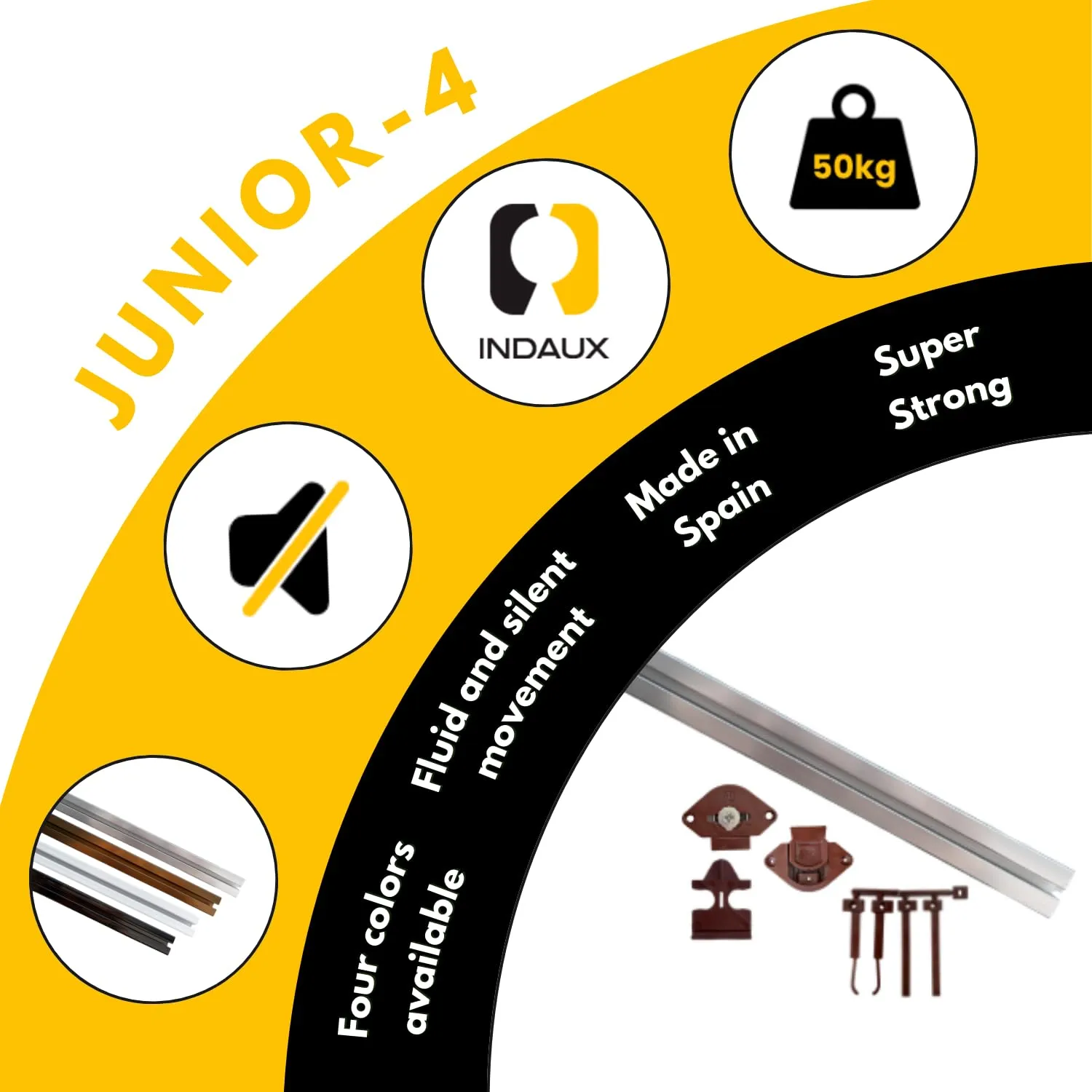Indaux Junior-4 ferramenta porta scorrevole 1 anta 55 kg