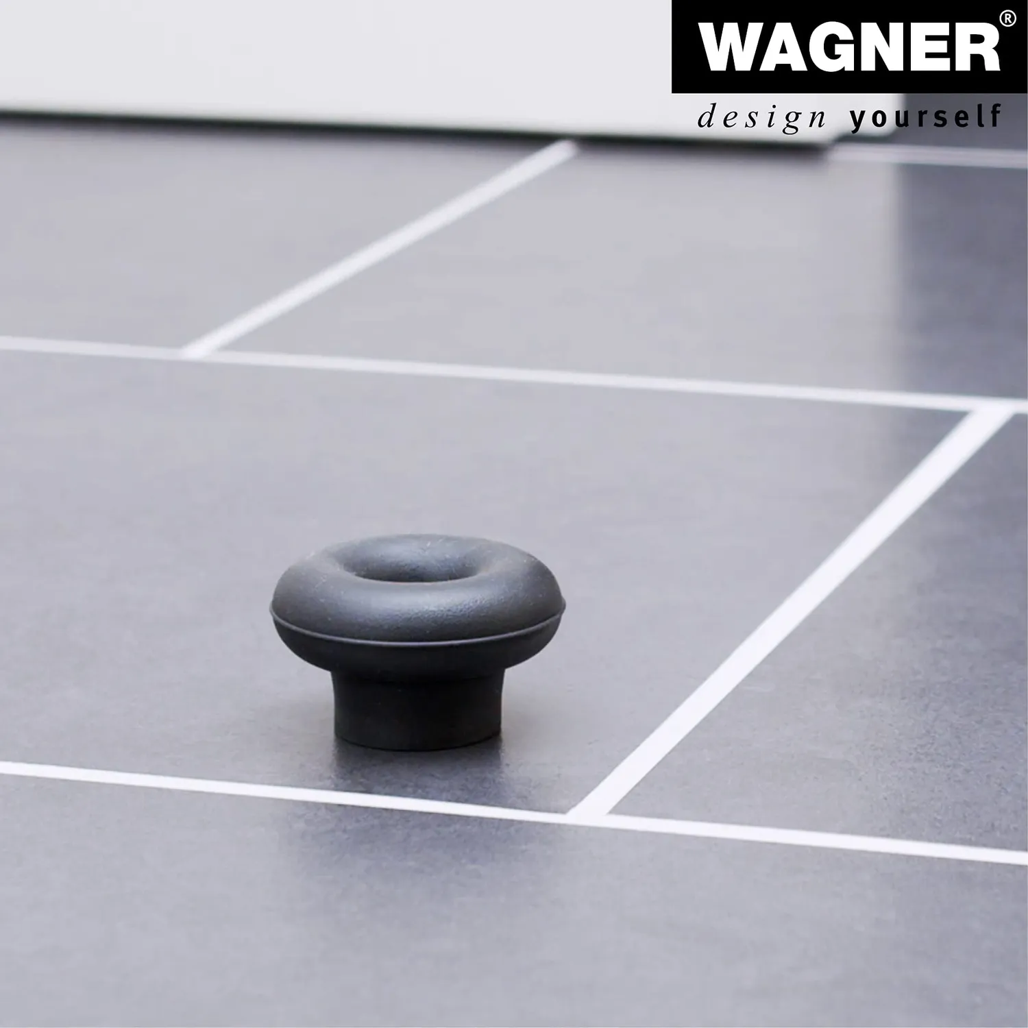 WAGNER Fermaporta Pavimento Outdoor Pulsante Gomma 50x30 mm