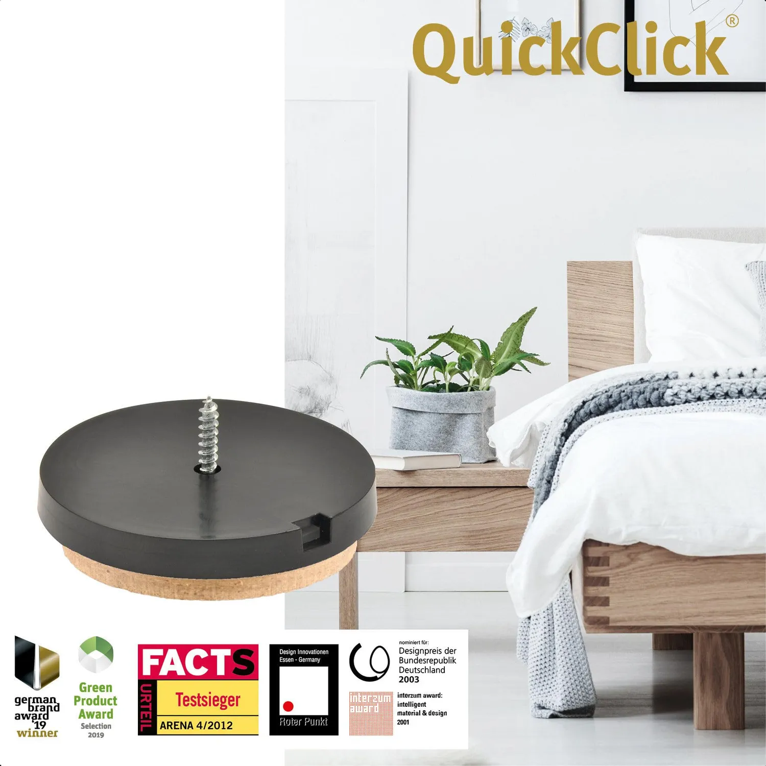 Wagner QuickClick 16782700 feltrini avvitare 4 pezzi Ø50mm