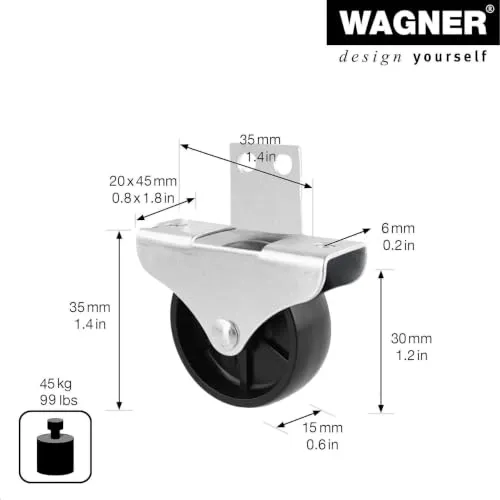 Wagner Design RO 0656 rotellina 30 mm grigia morbida 1 pz
