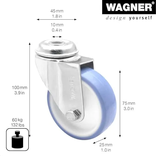 Wagner 23177501 RO 1775 rotella girevole 75 mm morbida