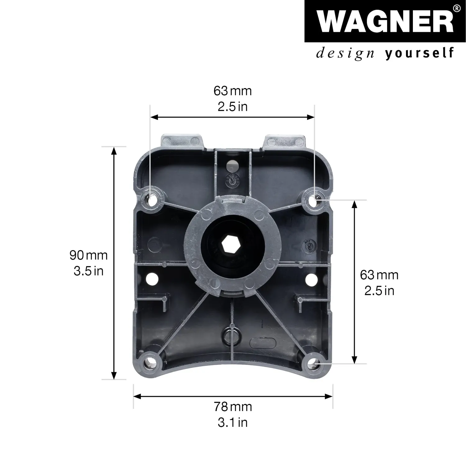 Wagner 12040200 piedino regolabile nero 150-170 mm