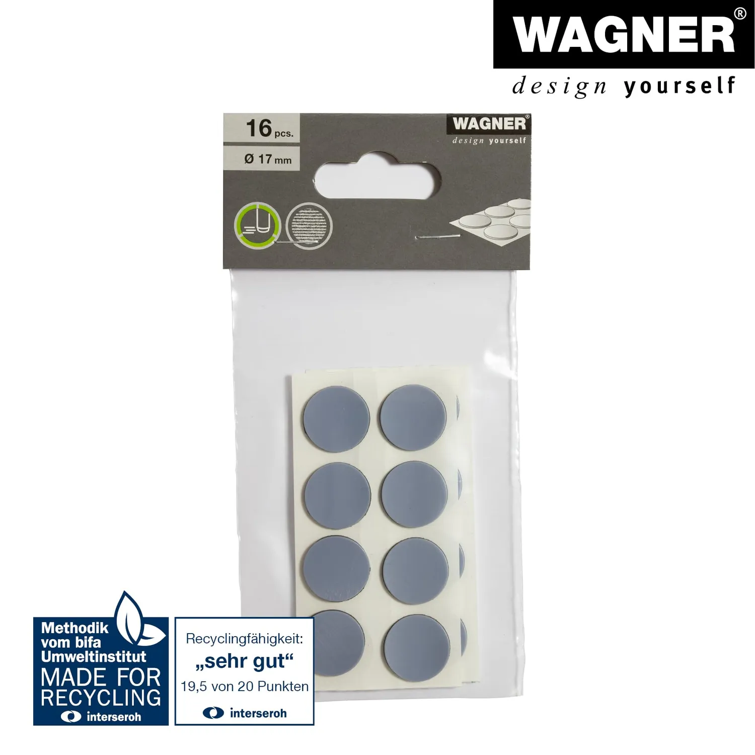 Wagner EH 1117 pattini PTFE tondi 16 pezzi grigi scorrevoli