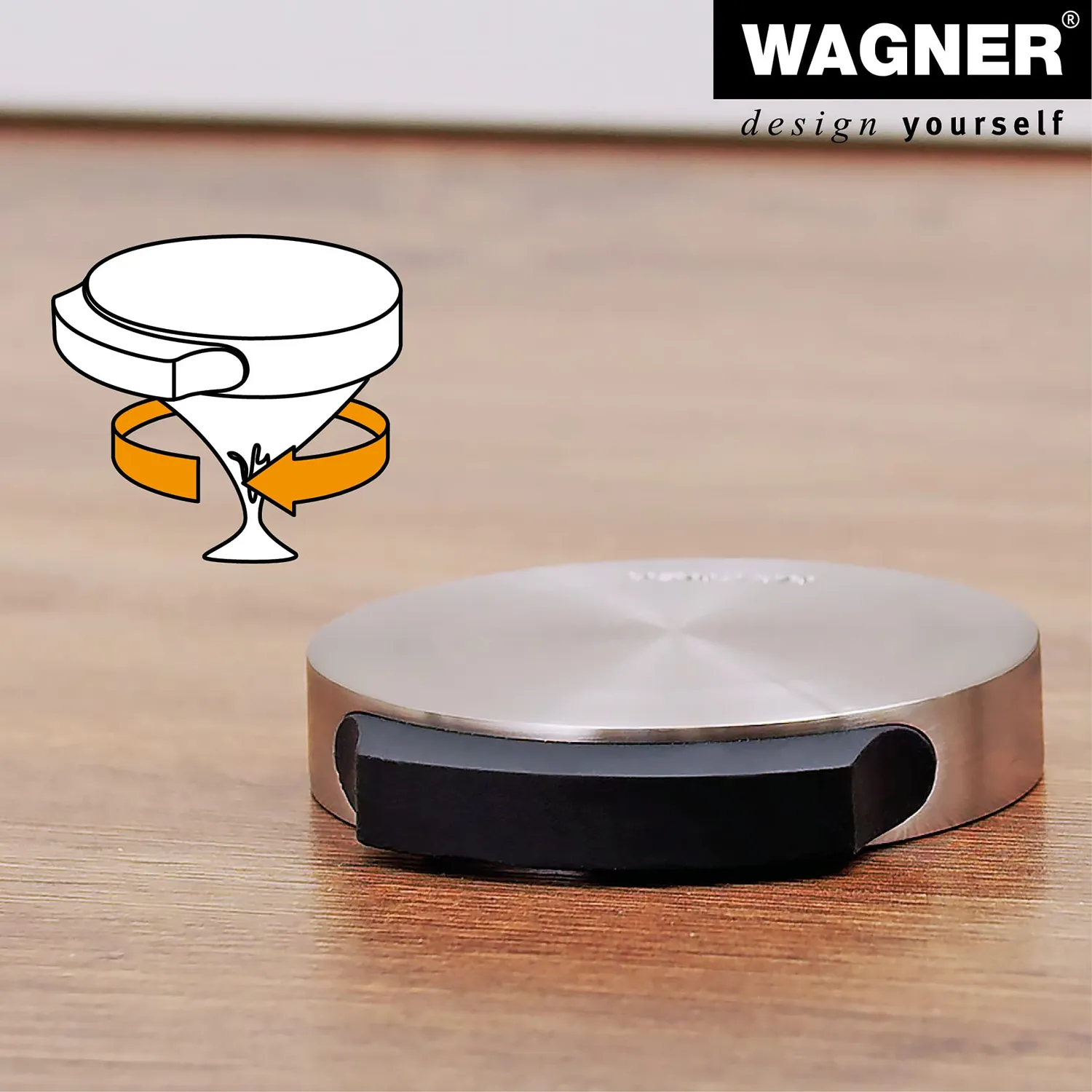 Wagner Fermaporta Pavimento Ø50 mm Zinco Avvitare Incollare