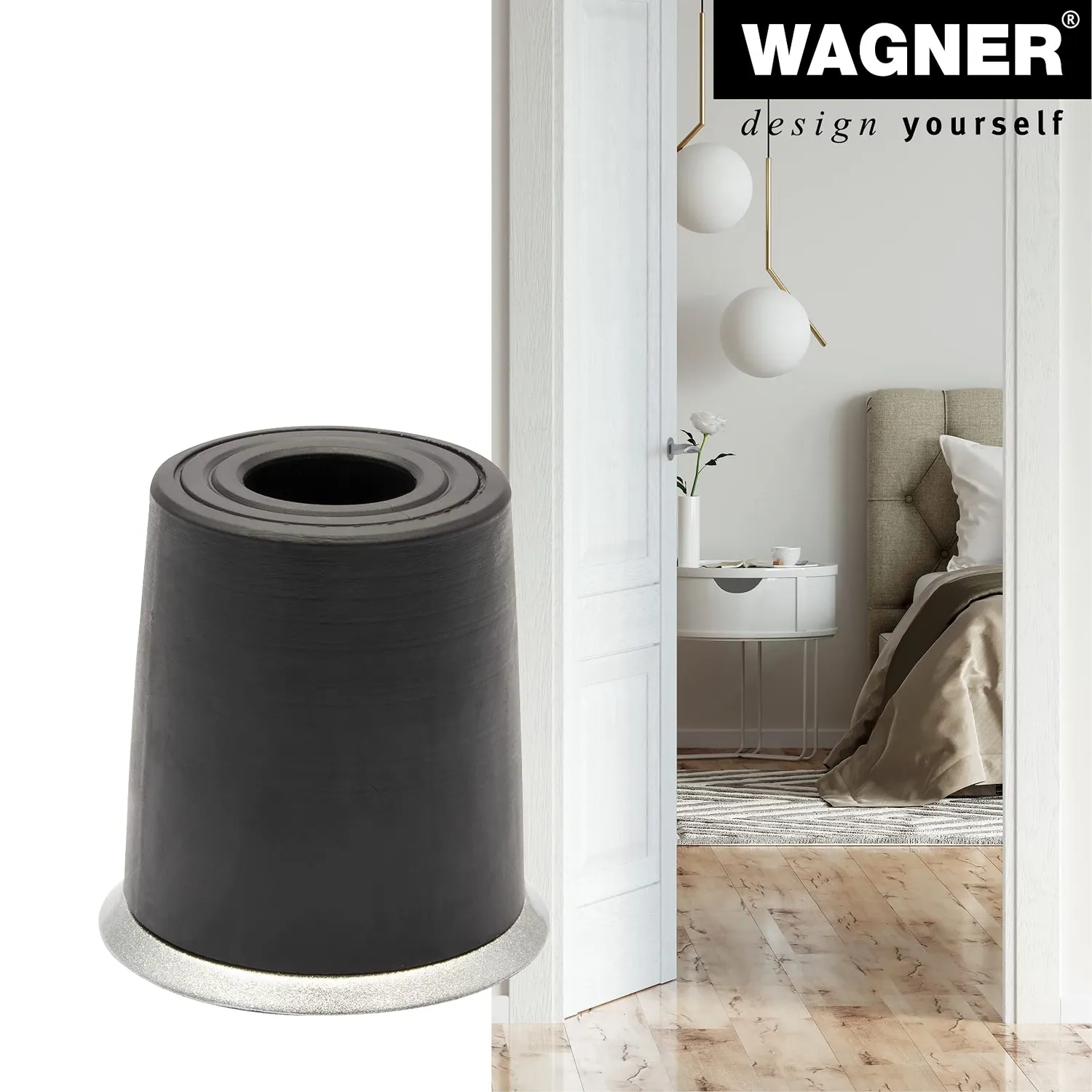 Wagner Vulkano Midi 15208111 fermaporta pavimento argento nero