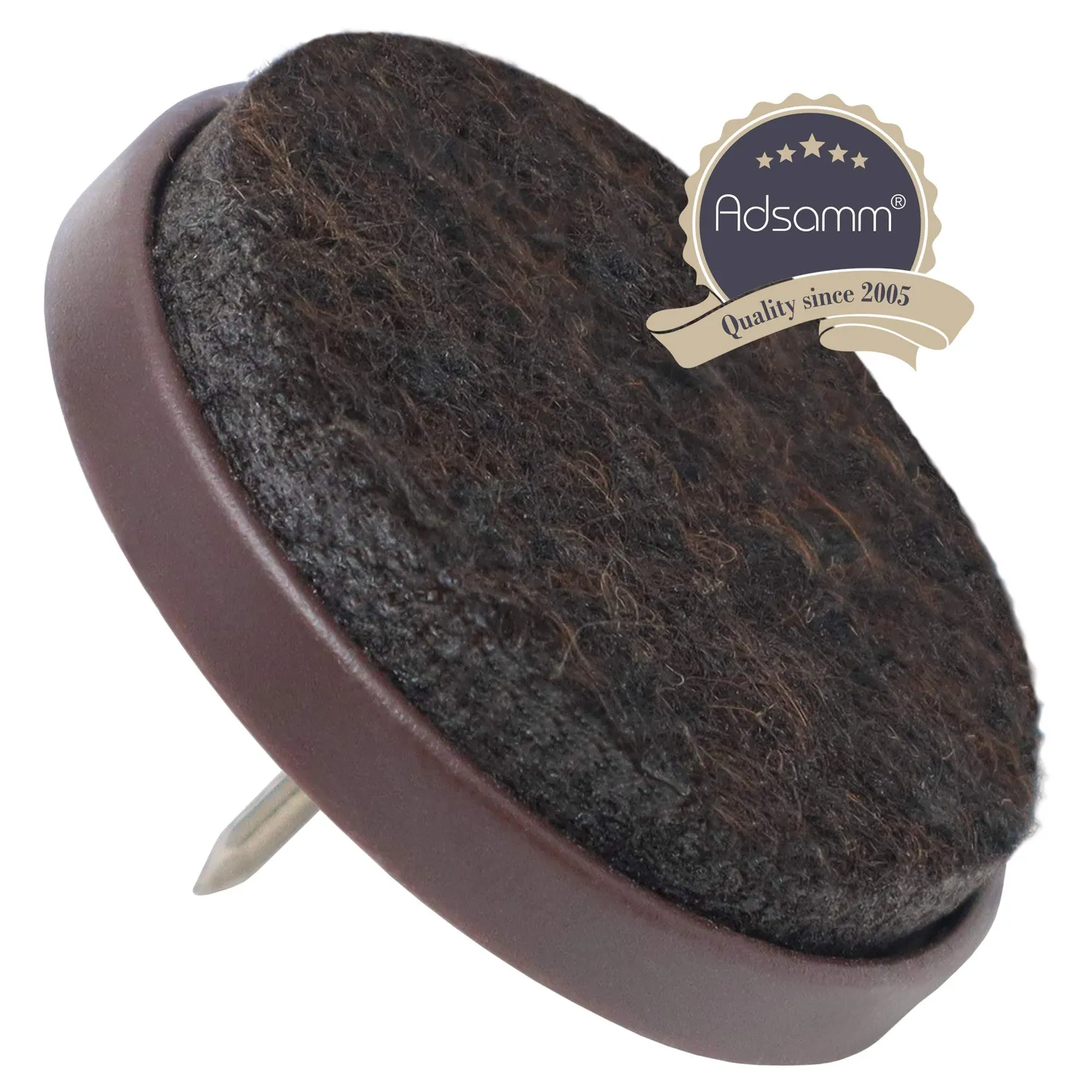 Adsamm Feltrini con Chiodo 35 mm Marroni 4 Pezzi Plastica