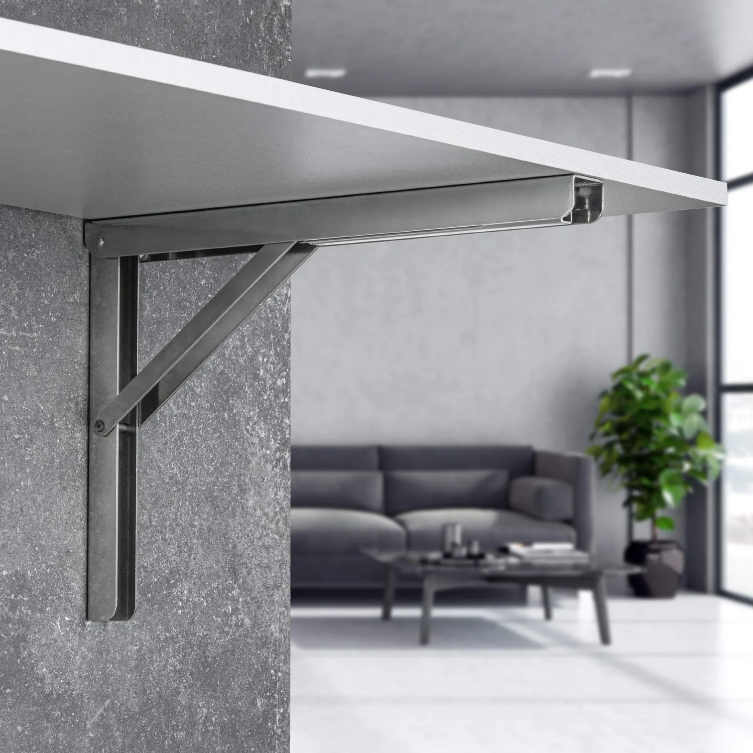 Gedotec staffa ribaltabile inox 300x200x30 mm 180 kg
