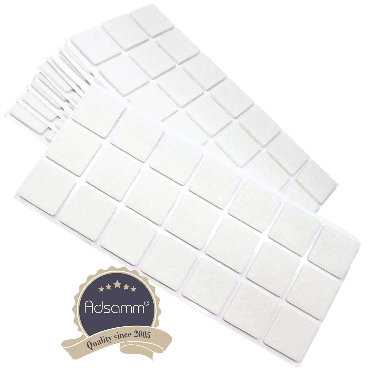 Adsamm 210 feltrini autoadesivi bianchi 30x30 mm spessore 3,5 mm