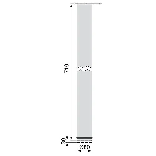 Emuca Gamba Tavolo Regolabile 710-740 Alluminio Ø80