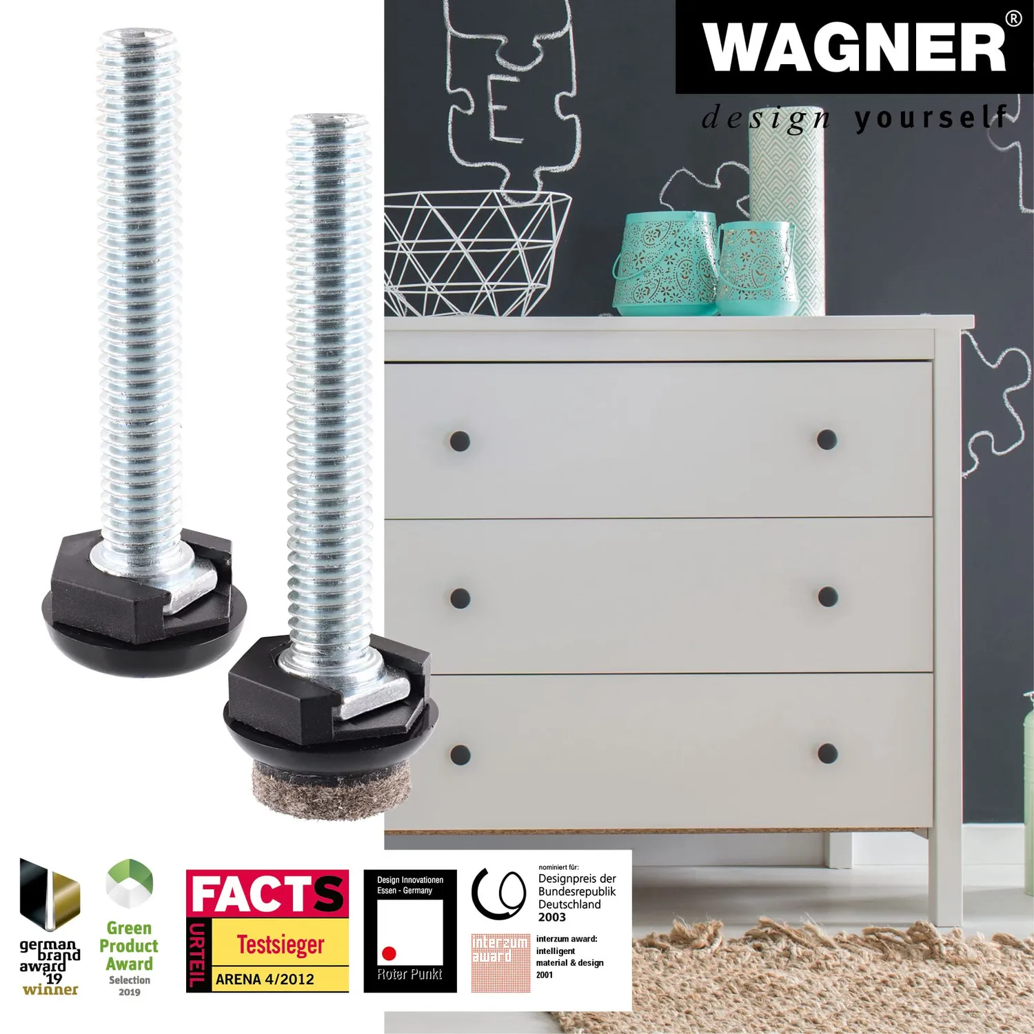 Wagner Justus Slim ST 4286 piedini M6 feltro set 4 pezzi