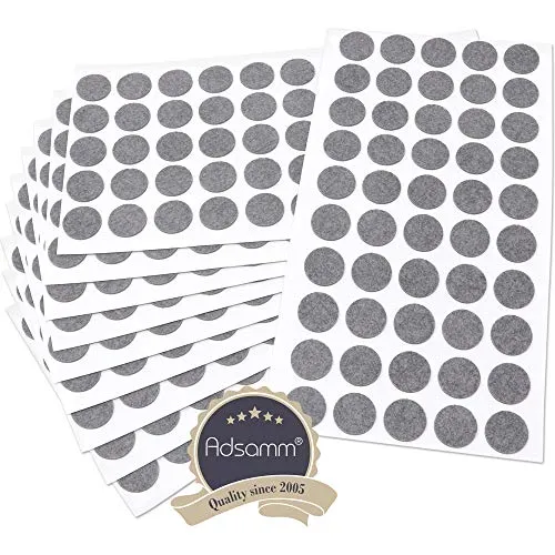 Adsamm Ultrasottili Ø 16 mm Feltrini Autoadesivi 500 pz Grigi 1,5 mm
