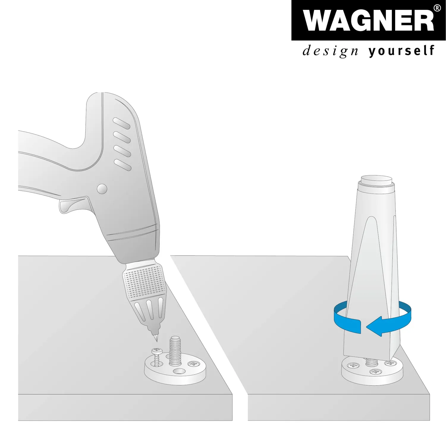 Wagner Design ST 7340 piede mobile pino grigio 150 mm