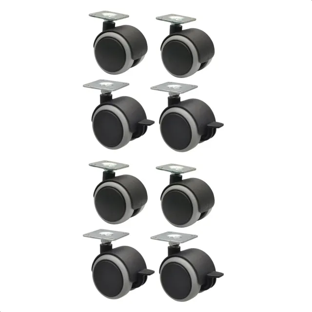 Wagner RO 0724 set 8 doppie rotelle mobili Ø40 mm 4 con freno