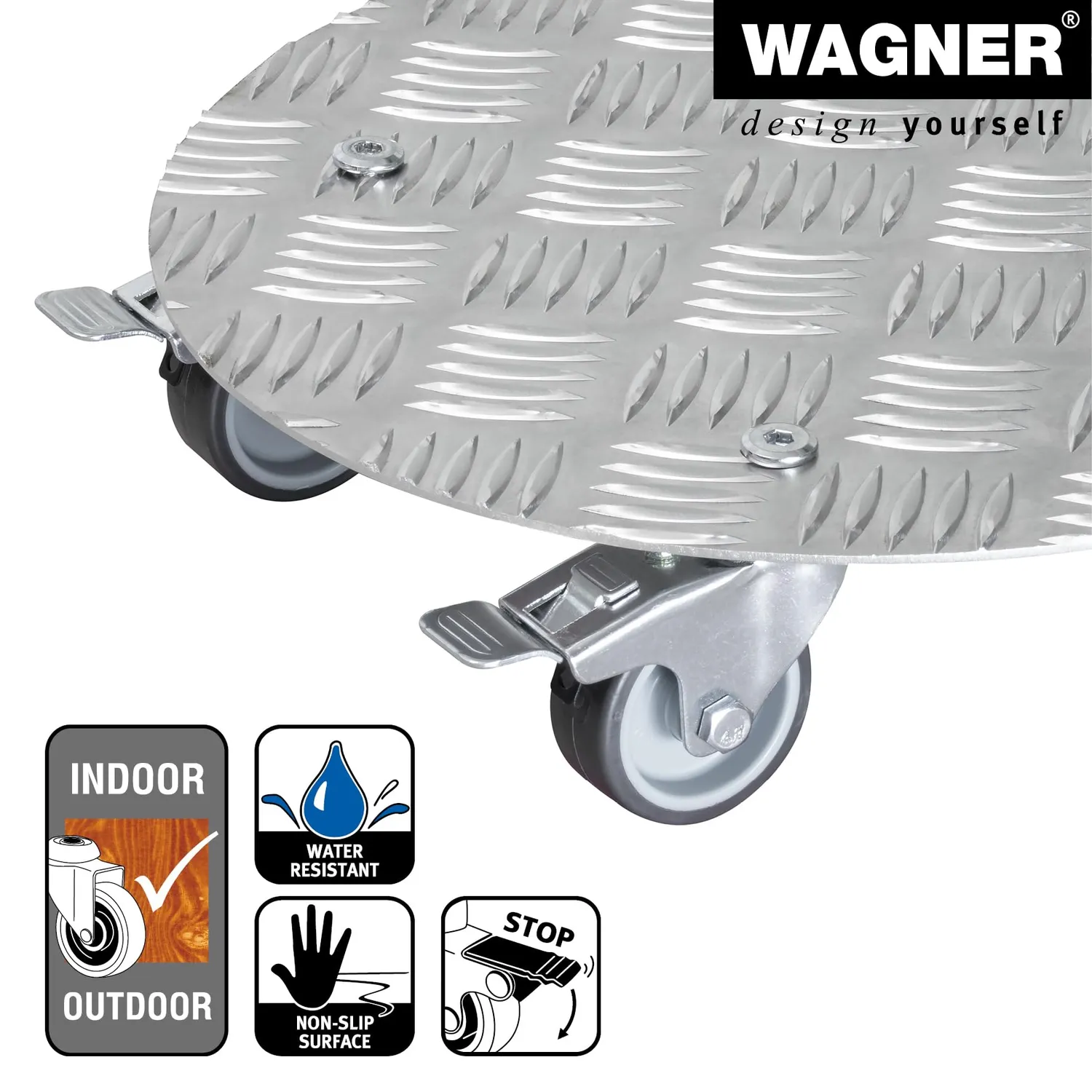 Wagner Alaska carrello piante Ø 30 cm alluminio 150 kg