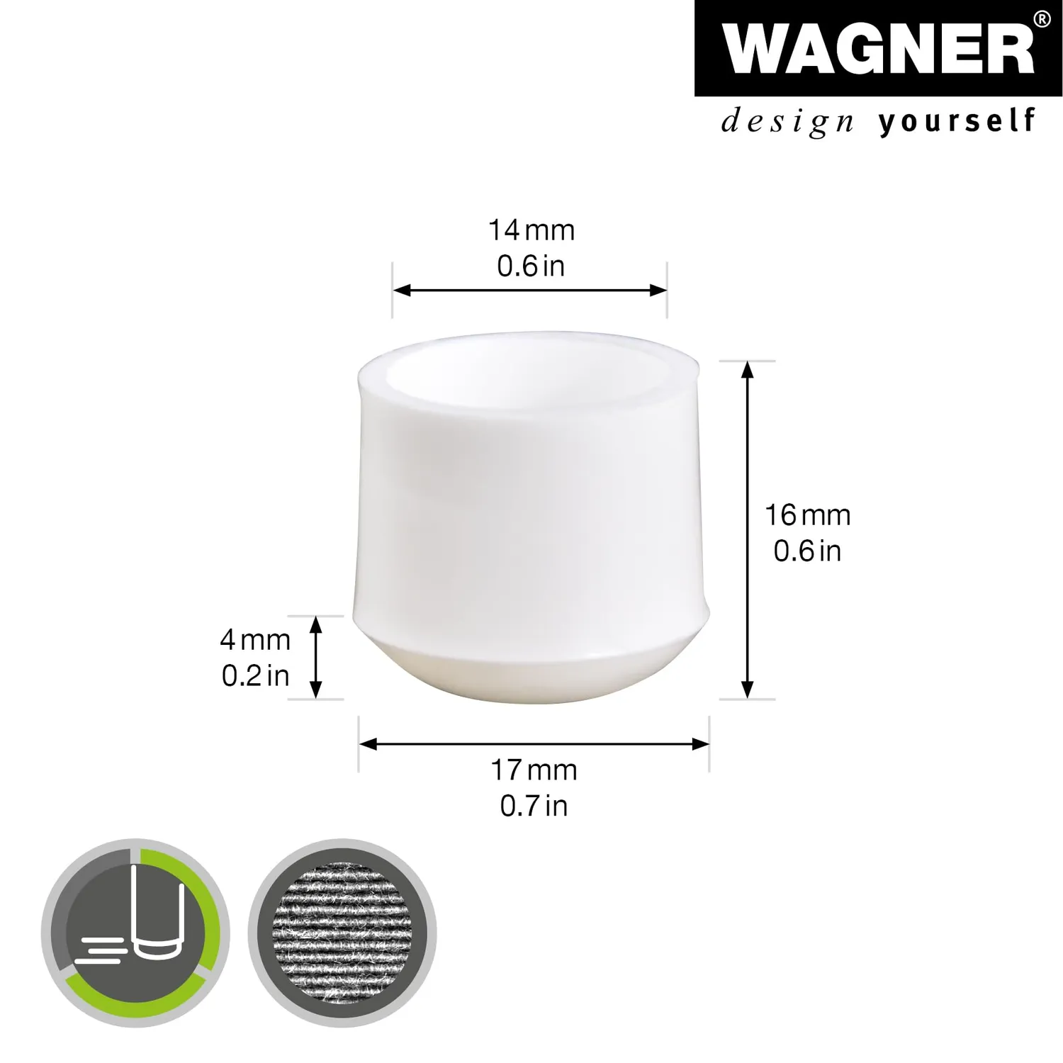 Wagner 15061599 tappi per tubi Ø 14/17 mm bianco 4 pezzi plastica