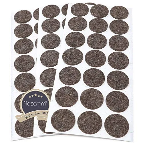 Adsamm feltrini autoadesivi Ø 30 mm marroni 63 pezzi lana