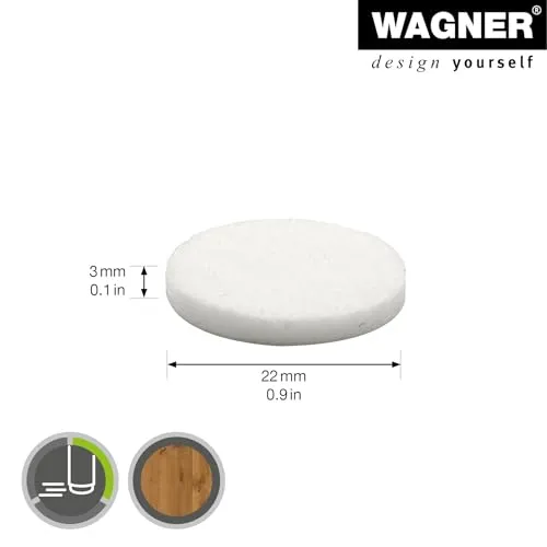 Wagner EH 1222 feltrini tondi Ø22 mm 24 pezzi bianchi adesivi