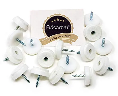 Adsamm feltrini con vite bianchi Ø24mm 16 pezzi tondi