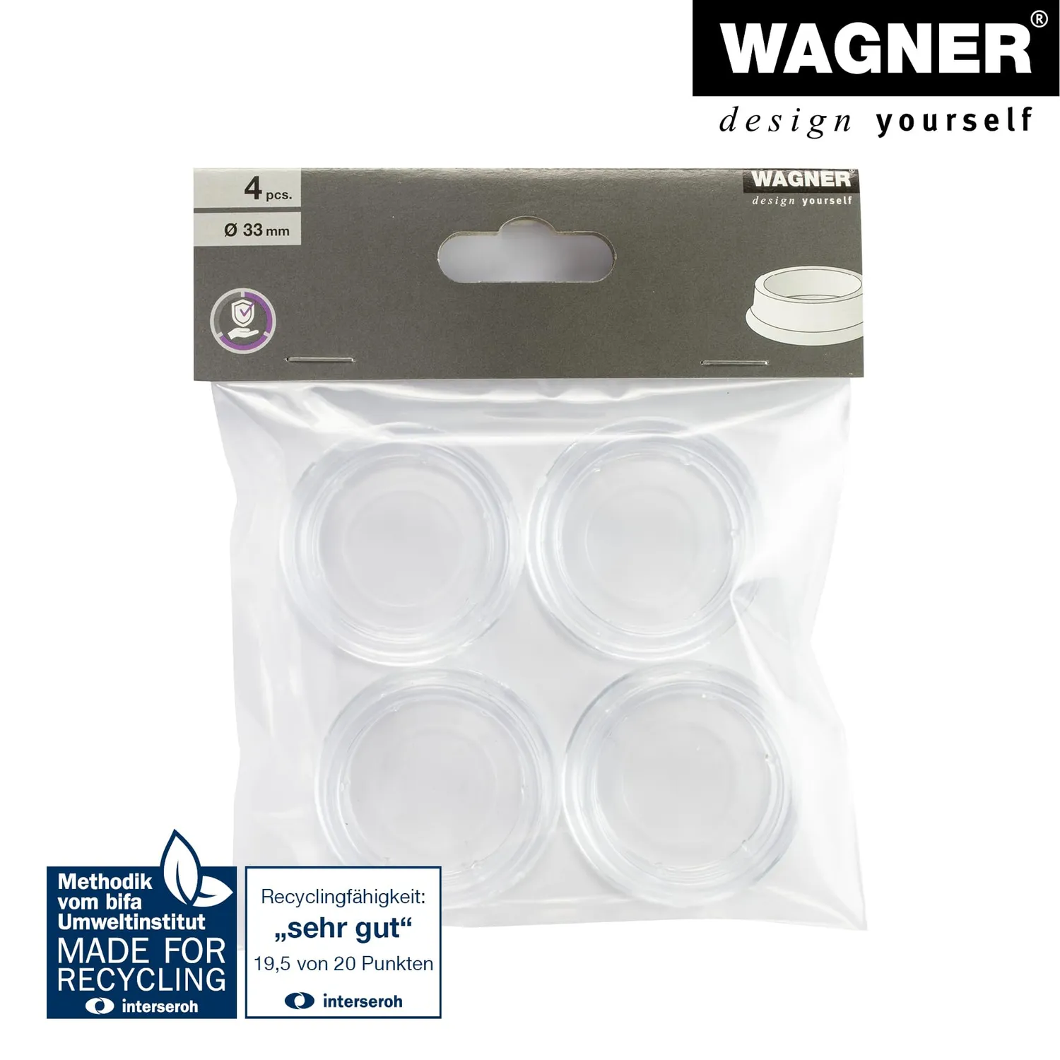 Wagner EH 0430 sottobicchieri 33/45 mm 4 pezzi